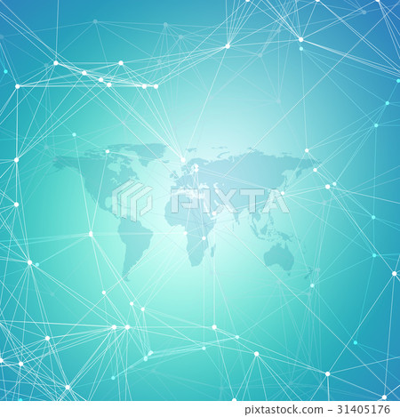 World map with shadow on blue. Abstract global World map with shadow on blue. Abstract global 31405176