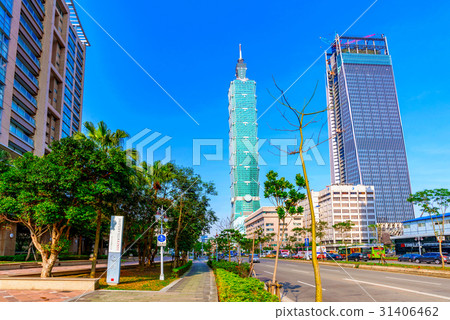 Taipei 101 and Xinyi financial district Taipei 101 and Xinyi financial district 31406462
