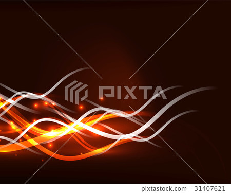 Glowing wavy lines template Glowing wavy lines template 31407621