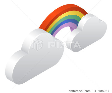 Rainbow Clouds Weather Icon Concept Rainbow Clouds Weather Icon Concept 31408087