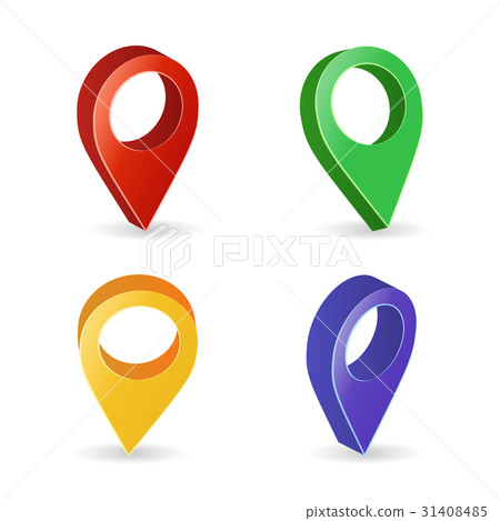 3d Map Pointer Vector. Colorful Set Of Modern Map - Stock Illustration ...