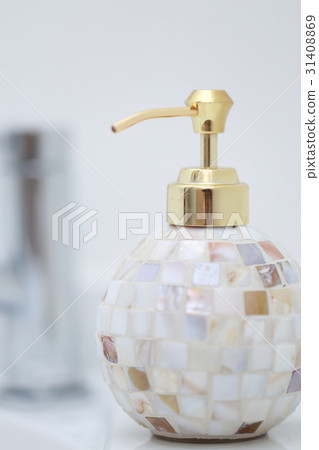 Bottle dispenser (washroom wash basin faucet my home apartment house soap body soap) Bottle dispenser (washroom wash basin faucet my home apartment house soap body soap) 31408869