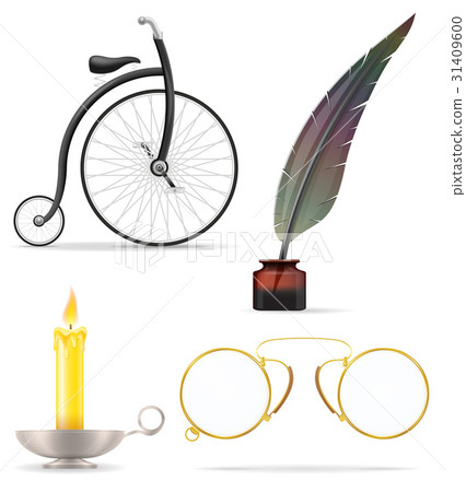 objects old retro vintage icon stock vector 31409600