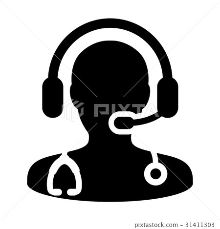 Doctor Icon - Vector Online Consultation Pictogram 31411303