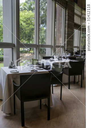 Beautifully set dinner table 31412118