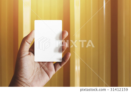Hand holding Blank business card for mock up Hand holding Blank business card for mock up 31412159