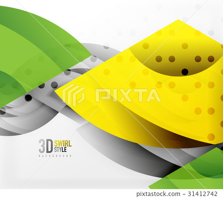 Swirl and wave 3d effect objects, abstract 31412742