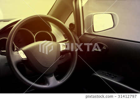 Car steering wheels of driving room. 31412797