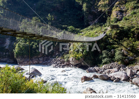 Nepalese suspension bridge 31413560