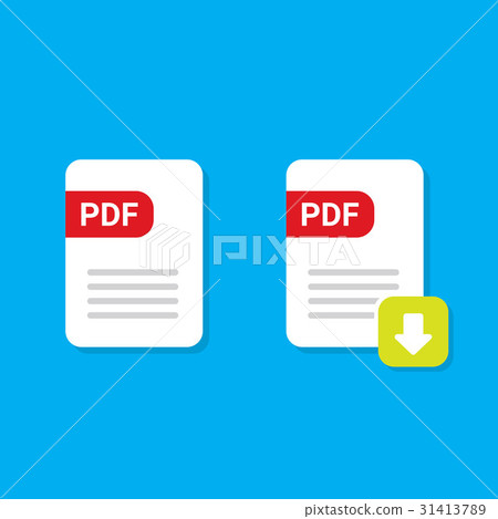 vector flat PDF file icon and pdf download icon 31413789