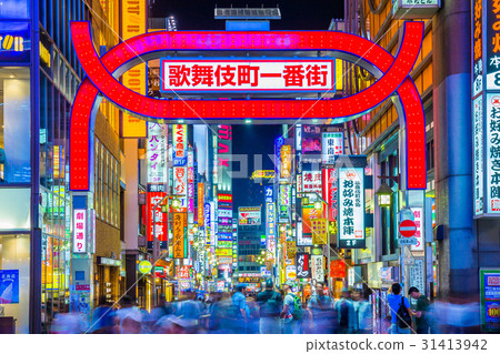 Night view of Tokyo Shinjuku Kabukicho (Kabukicho first town)