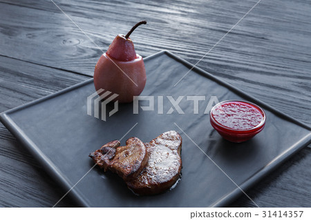 Roasted goose liver fois gras with pear 31414357