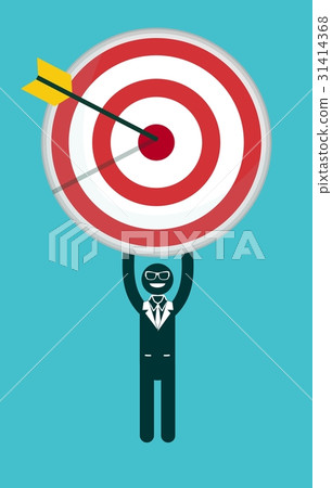 Businessman holding a target with arrow - Stock Illustration [31414368 ...