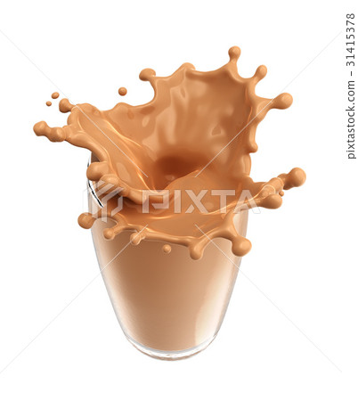 Splash of chocolate milk from the glass on 31415378