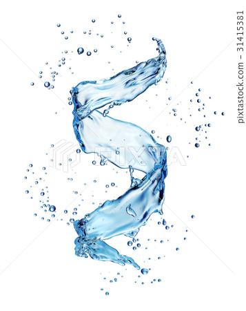 Water splash in the form of spiral blue color Water splash in the form of spiral blue color 31415381