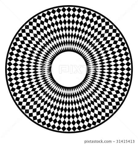 Circular checkerboard pattern black and white Circular checkerboard pattern black and white 31415413