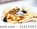 Cheese plates served with fruits 31415503
