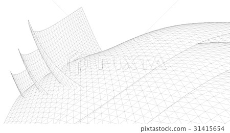 Geometric background, Architectural,Wireframe 31415654