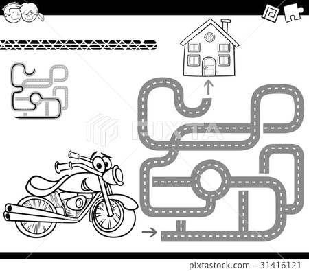 maze with bike for coloring maze with bike for coloring 31416121