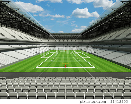 Modern American football Stadium with white seats  31418303