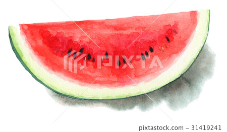 Analog watercolor comb-cut watermelon 31419241