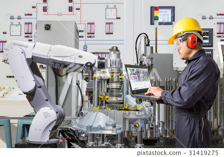 Engineer check robotic in automotive industry Engineer check robotic in automotive industry 31419275