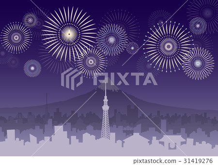 Tokyo streets and fireworks Tokyo streets and fireworks 31419276