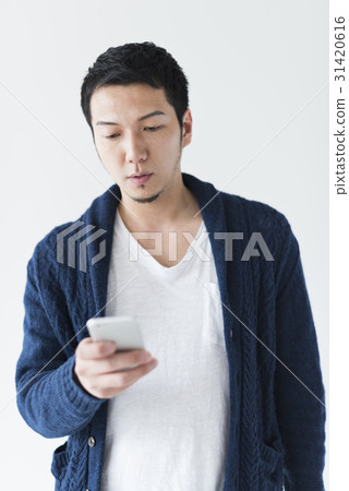 Male in his 30's Lifestyle White Back Male in his 30's Lifestyle White Back 31420616