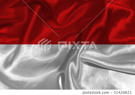 INDONESIA flag 3D illustration symbol. INDONESIA flag 3D illustration symbol. 31420621