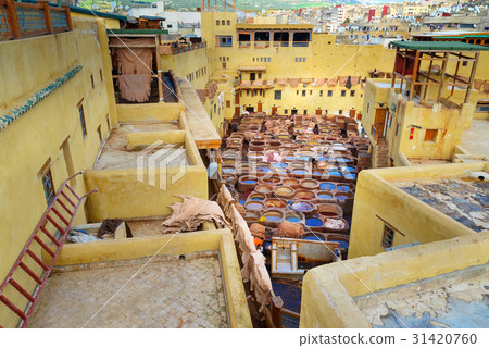 Chouwara traditional tannery in Fez, Morocco 31420760