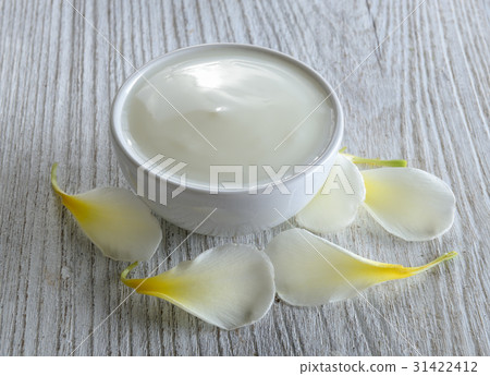 yogurt in white bowl on wood yogurt in white bowl on wood 31422412