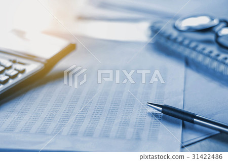 business accounting concept financial with pen  31422486