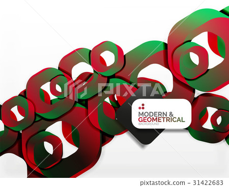 Geometric abstract background, cut chain shapes or 31422683