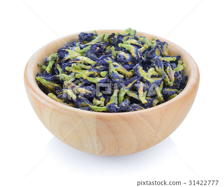 Dried pea flower on white background 31422777