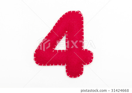 Red felt number 4 Red felt number 4 31424668