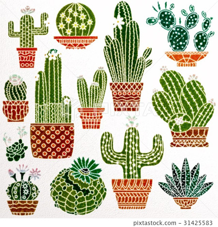 Cactus illustration set 31425583