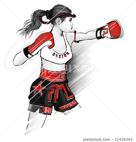 Thai boxing, woman fighting 31426361