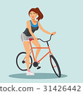 Adult young woman riding bicycles 31426442