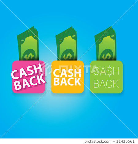 vector cash back icon isolated on blue background. vector cash back icon isolated on blue background. 31426561