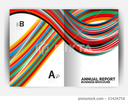 Business report cover template wave Business report cover template wave 31426758