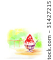 Shaked ice placed on the edge 31427215