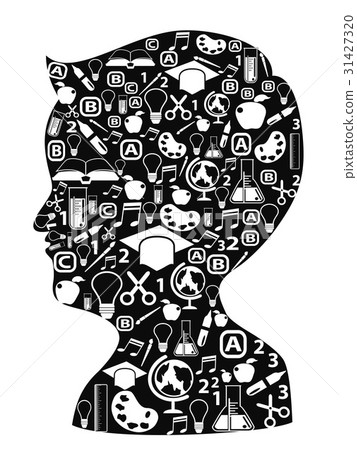 boy head full of creative ideas 31427320