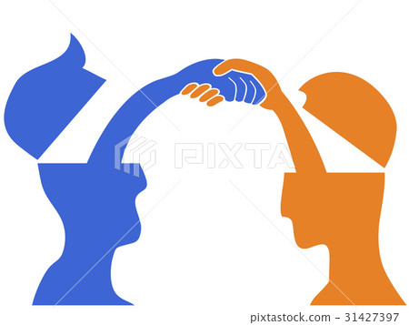 people head handshake people head handshake 31427397