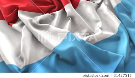 Luxembourg Flag Ruffled Beautifully Waving Luxembourg Flag Ruffled Beautifully Waving 31427515
