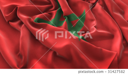 Morocco Flag Ruffled Beautifully Waving 31427582