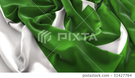 Pakistan Flag Ruffled Beautifully Waving Pakistan Flag Ruffled Beautifully Waving 31427764