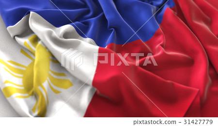 Philippines Flag Ruffled Beautifully Waving Philippines Flag Ruffled Beautifully Waving 31427779