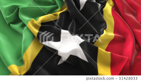 Saint Kitts and Nevis Flag Ruffled Beautifully Saint Kitts and Nevis Flag Ruffled Beautifully 31428033