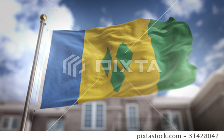 Saint Vincent and the Grenadines Flag 3D Saint Vincent and the Grenadines Flag 3D 31428042