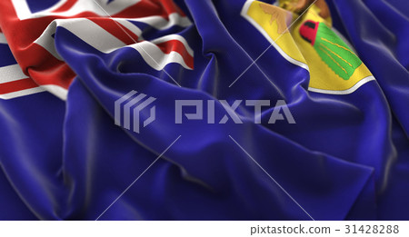 Turks and Caicos Islands Flag Ruffled Beautifully 31428288
